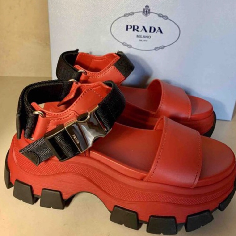 Prada monolith sandals. Brand new. Never worn.